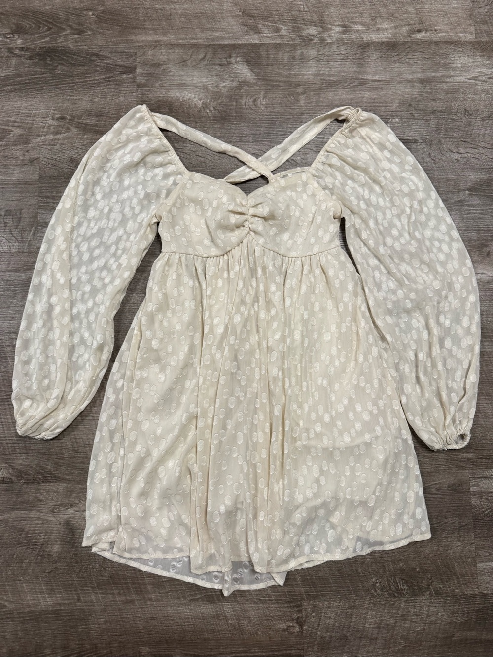 Audrey Parks x Francesca’s Sheer Dot Babydoll Mini Dress Size Small